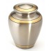 Superior Brass Cremation Ashes Urn  - Adult Size - Brushed Pewter Finish